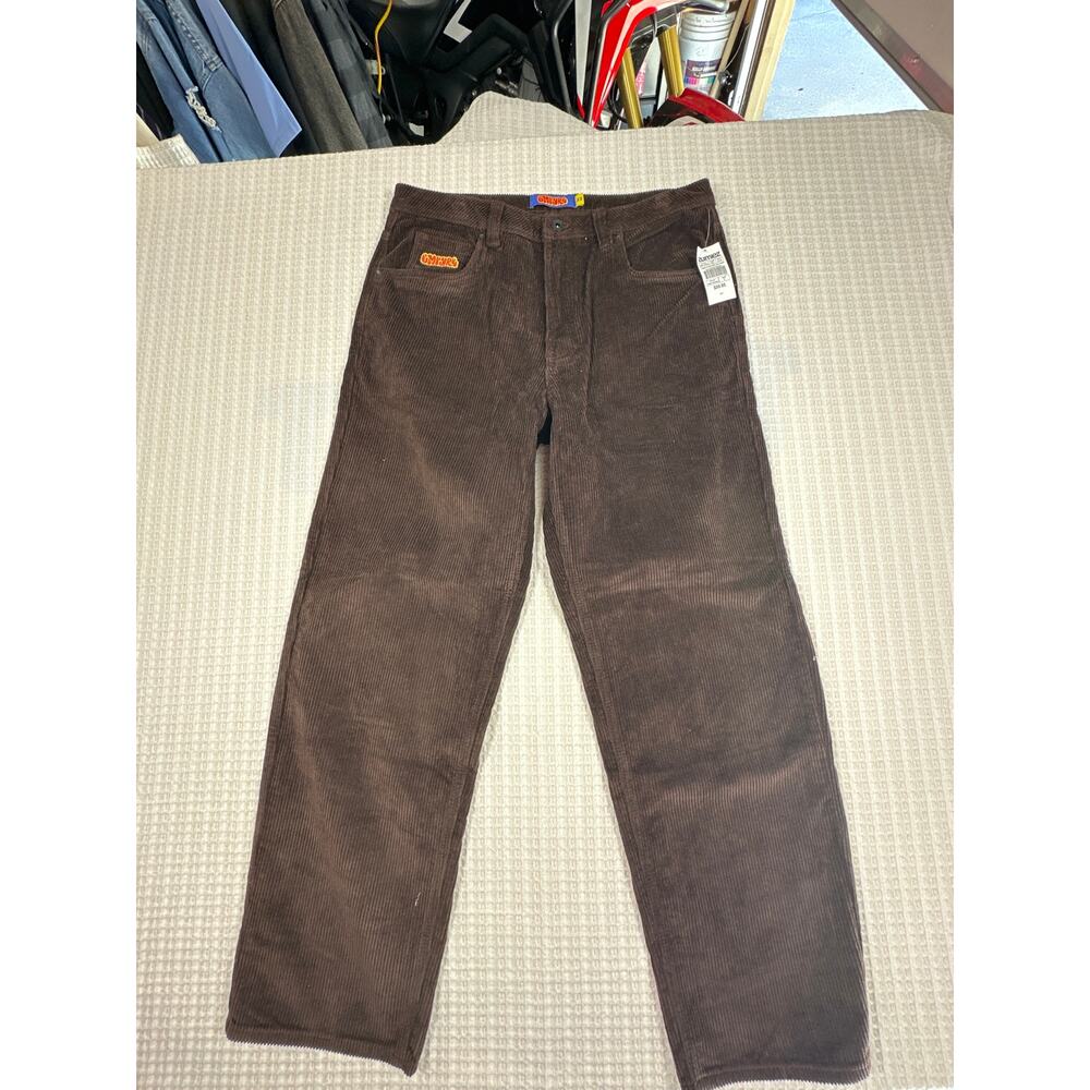GMPYRE Women's Brown Corduroy Pant 33x29 Relax LOOSE Fit Skate Retro Grunge